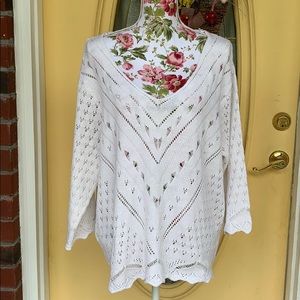 Joseph A White Crochet Top
